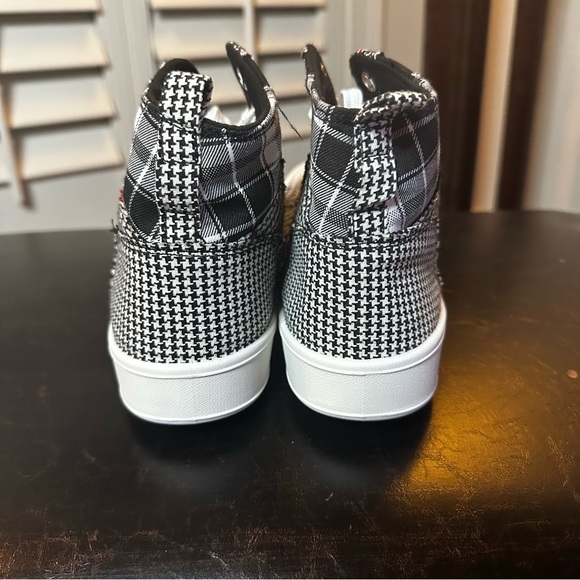 👟True Craft Fly High Sneakers Sz 8.5M Black/White Multi Plaid - Picture 5 of 9